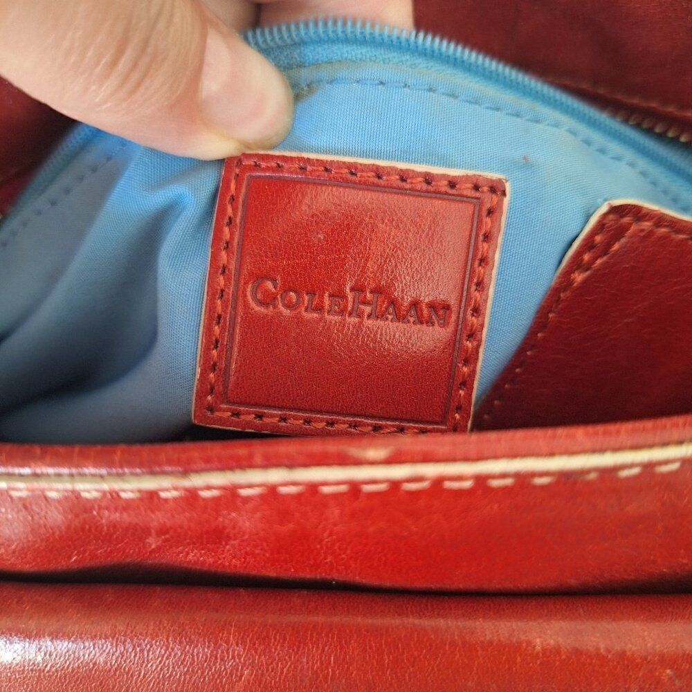 Cole Haan Red Leather Tote with Cassette Graphic. Cute and Classic! - Picture 8 of 14